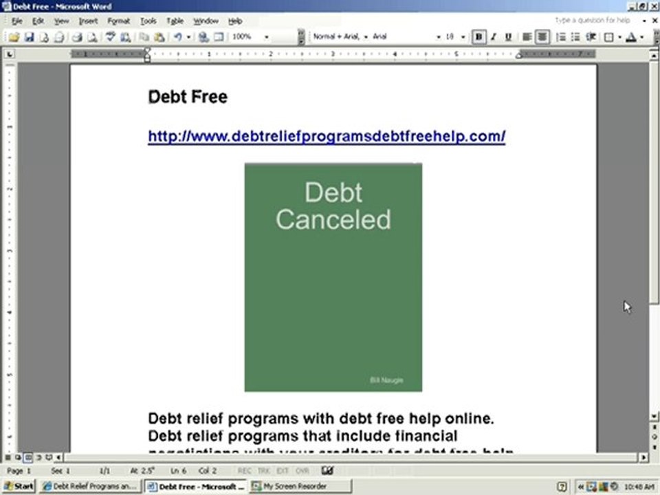 Debt Free Help With Debt Relief Credit Card Programs