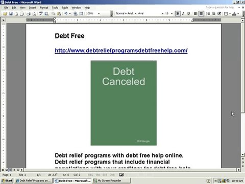 Debt Free Help With Debt Relief Credit Card Programs