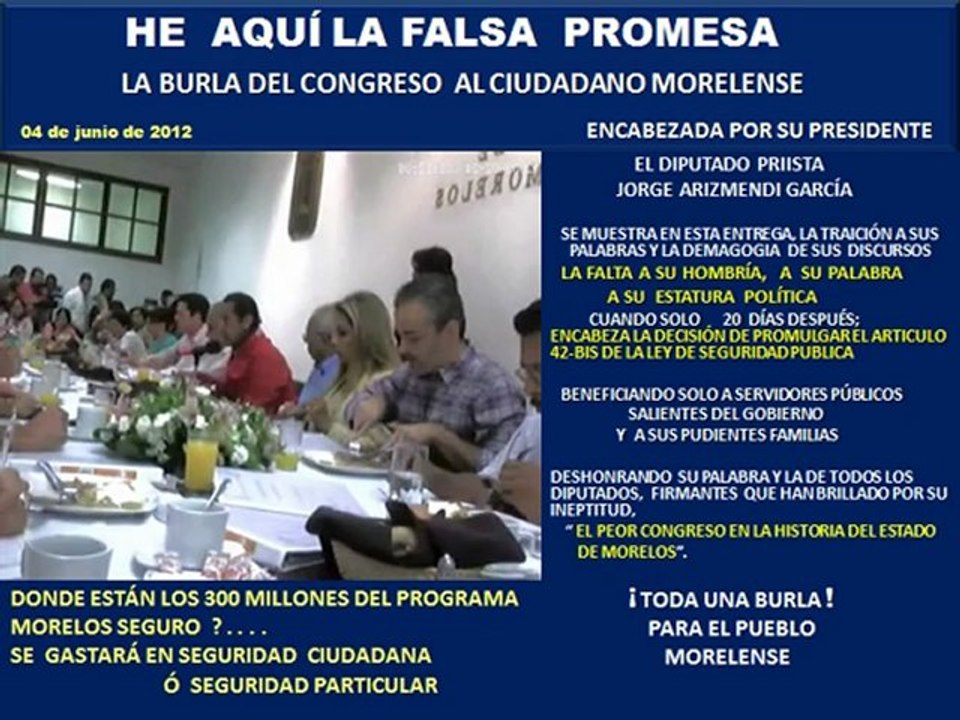 Congreso Morelos  Traiciona su Palabra