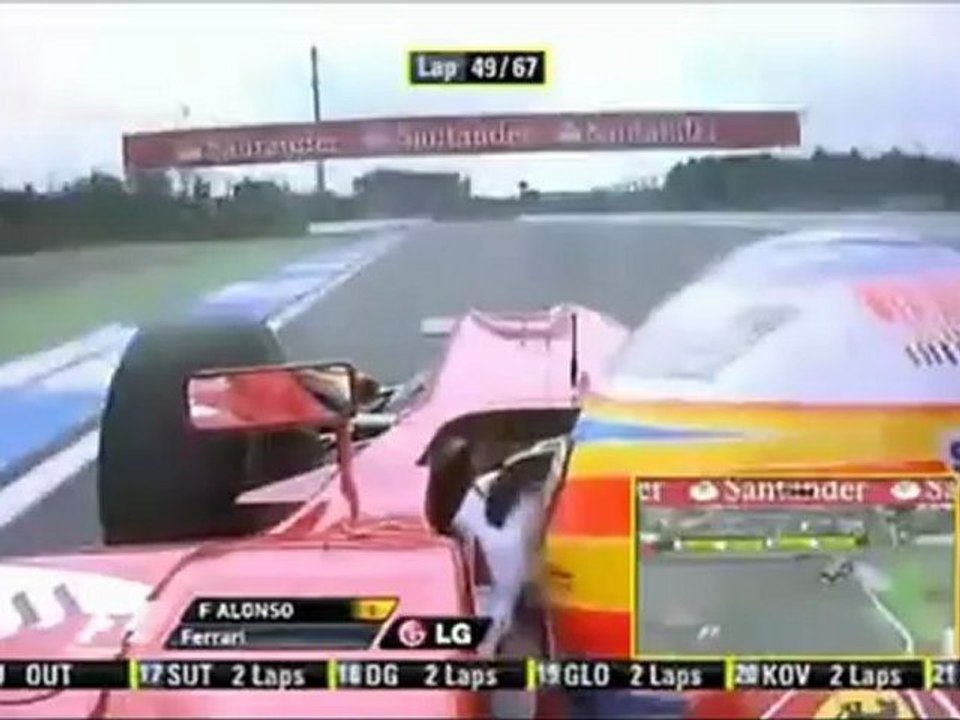 F1 2010 GP Alemania Alonso Onboard Overtakes Massa