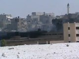 Syria فري برس حلب   اثار القصف الصاروخي على احد المباني الحكوميه 7 8 2012