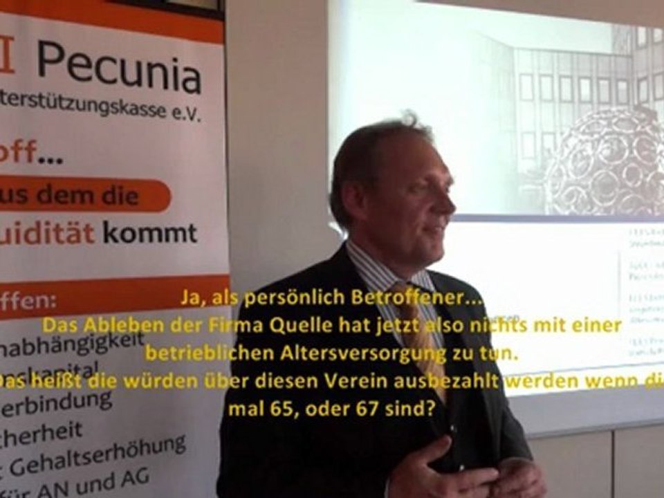 Fragerunde am Ende des Vortrages zur pauschaldotierten Unterstützungskasse