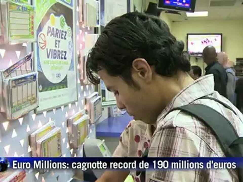 Cagnotte record d'Euro Millions de 190 millions d'euros en jeu
