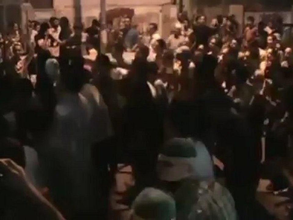 Syria فري برس  دمشق مظاهرة حاشدة من جامع الذهبية عقب صلاة التراويح 7 8 2012