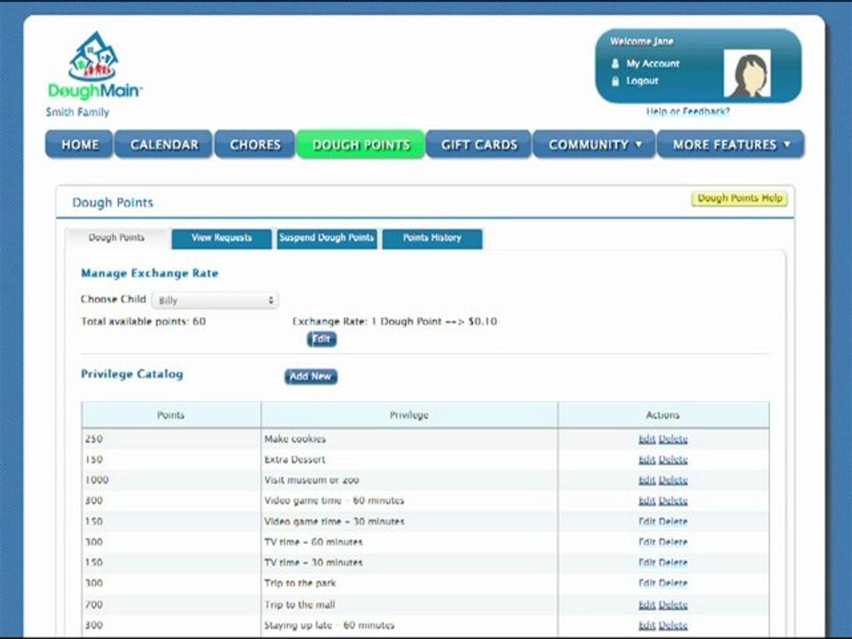 Chores Tracker, Points and Organization Tools by DoughMain.com