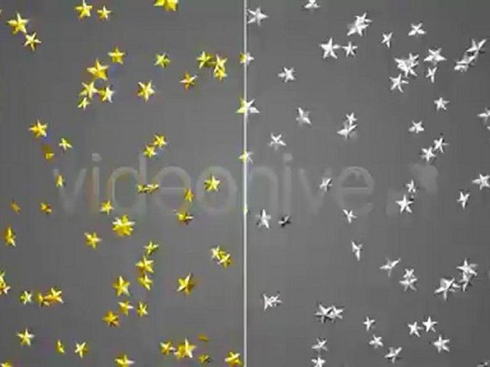 Gold and Silver Stars Falling Overlay Set - Loopable Background