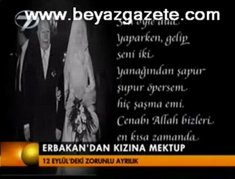 Erbakan Hocamızdan kızı Elif'e duygu dolu Mektup