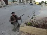 Syria فري برس  ادلب احد عناصر لواء صقور الشام يطلق النار على حاجز جبل الاربعين