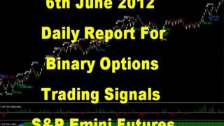 Daily Report 6th June 2012 S&P Emini Futures Free Binary Options Signals