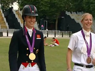 Charlotte DuJardin celebrates second dressage gold