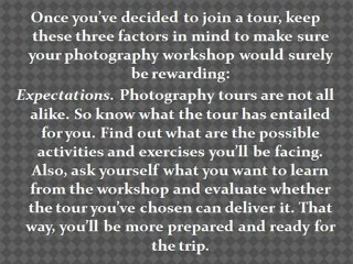 Learning Photography through Experience