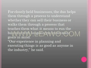 WORDPRESS Duo teamed up to form financial planning group