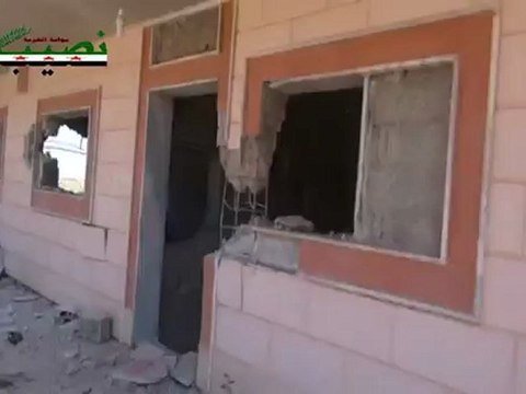 Syria فري برس درعا بلدة نصيب تدمير منزل بشكل كامل جرآء القصف 10_8_2012