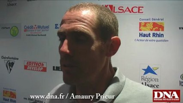 Damien Ott réagit après la victoire des SR Colmar devant Carquefou