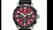 Victorinox Swiss Army Men's 24785.1000 Airboss Mach 6 Black Leather Automatic Chronograph Red Dial Watch