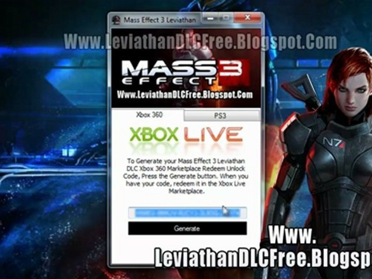 Mass Effect 3 Leviathan DLC Codes - Free - Xbox 360 - PS3 - video  Dailymotion