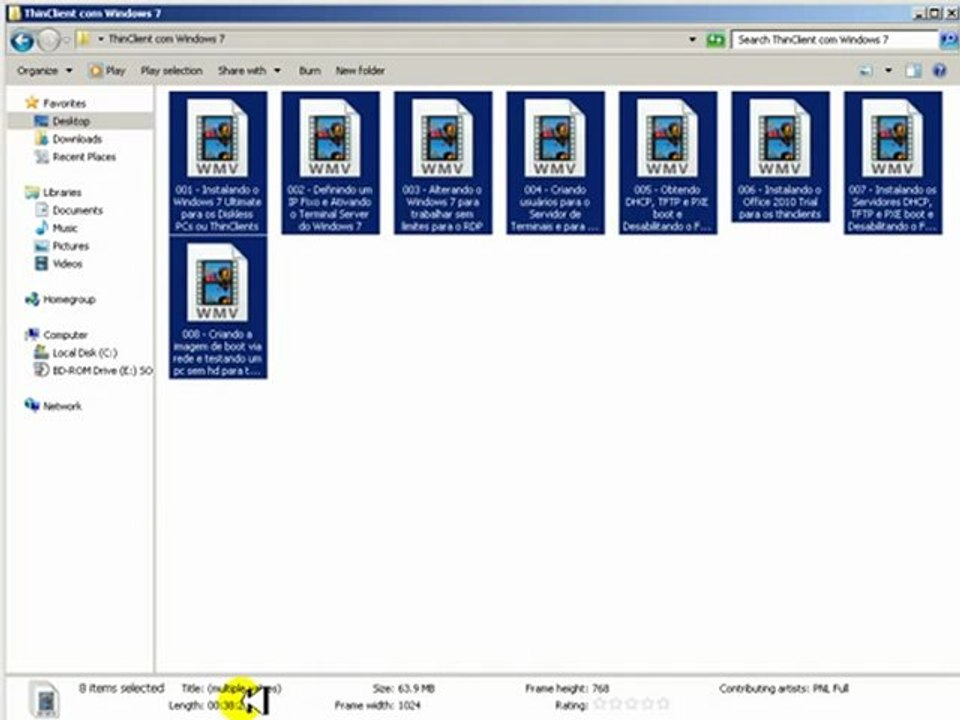 Servidor de Terminais Burros, ThinClients e Diskless PCs com Windows 7