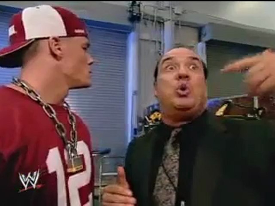 John Cena _ Paul Heyman backstage SmackDown - 1-01-2004