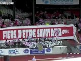 Evian TG - Bordeaux 2-3 : entrée des joueurs et tifos des supporters