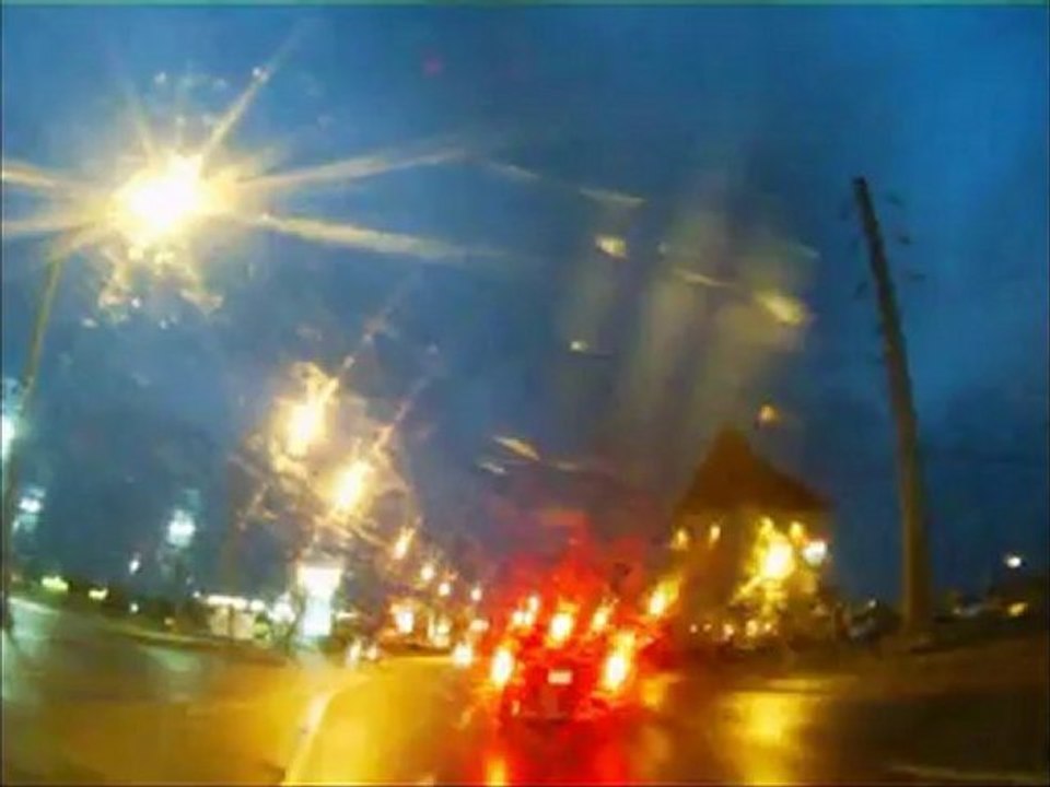 driving mini van at night no headlights on , Moncton entering Dieppe