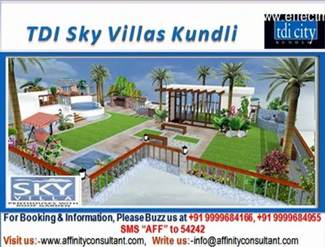 TDI new residential project Sky Villas Kundli @ 09999684166