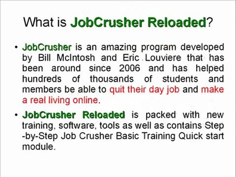 Job Crusher Reloaded Review: Don't Buy Before you Read JobCrusher Reloaded Reviews