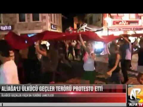 Aliağa'lı Ülkücü Gençler Terörü Protesto Etti