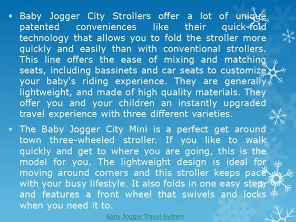 Baby Jogger Travel System