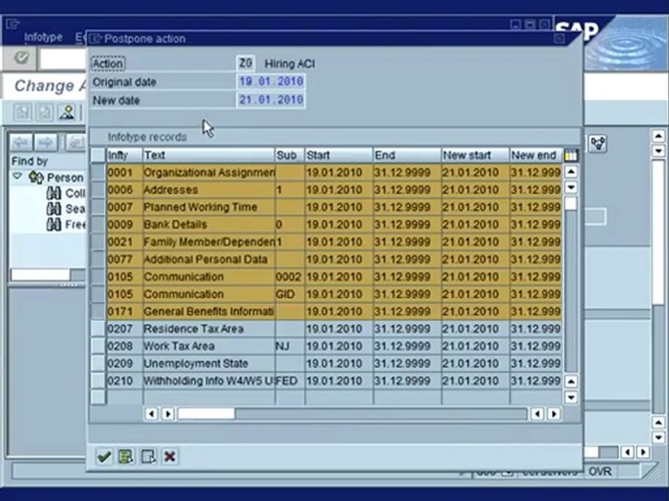 SAP HR_Change_Start_Date