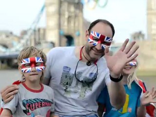 London 2012 Olympics - British Family in union Jack masks Pt 11