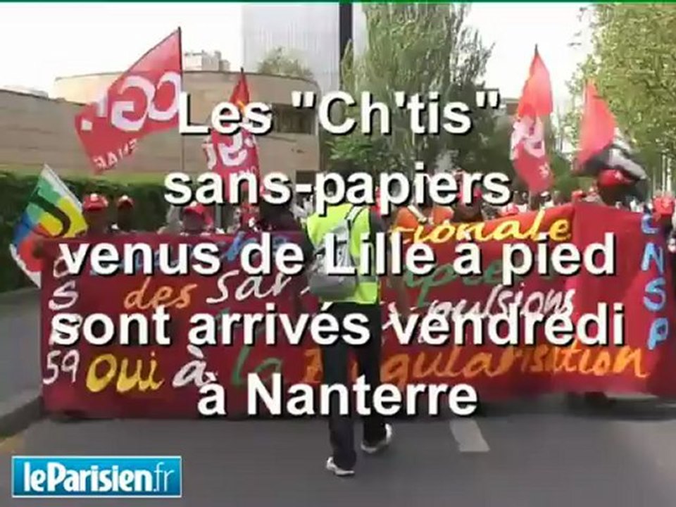La marche des "Ch'tis" sans-papiers à Nanterre
