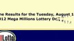 Mega Millions Lottery Drawing Results for August 14, 2012