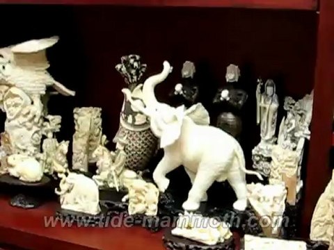 Mammoth Ivory Handcrafted Walking Elephant Carving 37480 (Master Piece)