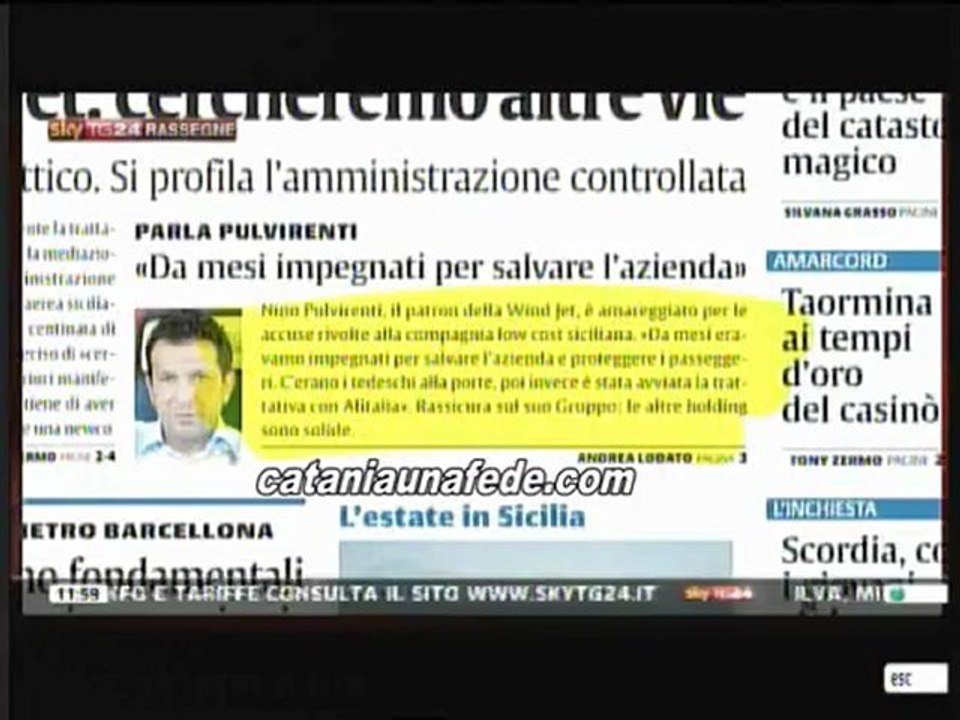 Rassegna Stampa La Sicilia a sky
