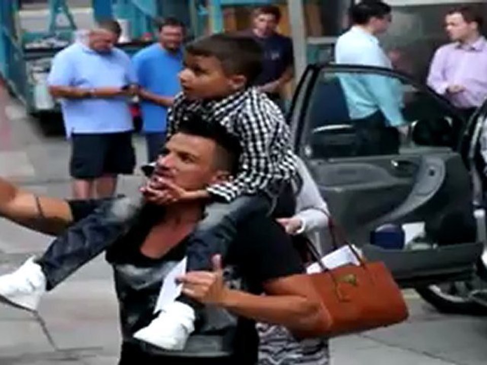 Peter Andre and Junior hanging out. 15/08/12