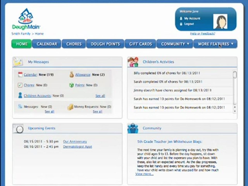 DoughMain-Financial Literacy, Chore Tracker, Family Organization