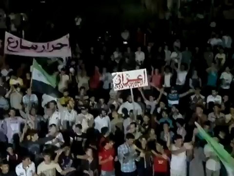 فري برس مدينة مارع - ريف حلب __ مظاهرة مسائية نصرة لاعزاز 15-8-2012
