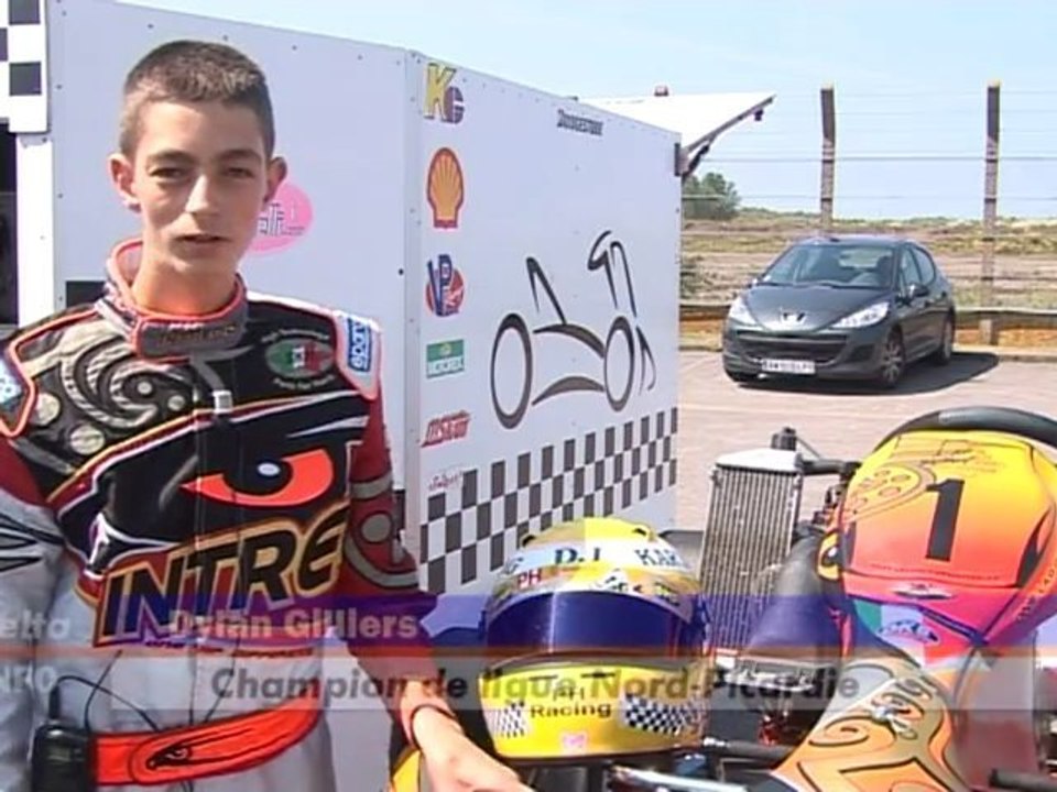 Dylan Gilliers champion Ligue Nord Picardie de karting