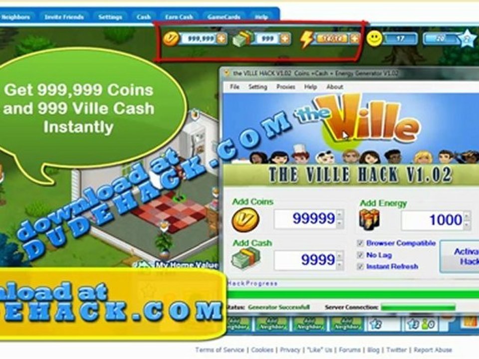 the VILLE Hack and Cheat Tool ( How to get 999999 Cash and Coins for Free)
