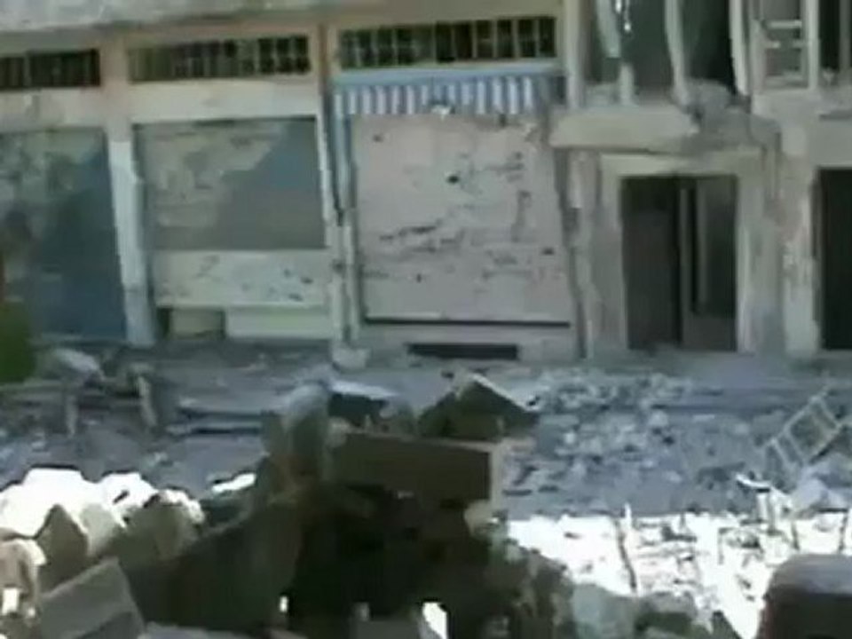 فري برس  حمص تدمير منازل المدنيين في حي الخالدية كرم شمشم حمص 16 8 2012