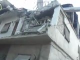 فري برس  حمص القديمة حي بني السباعي اثار دمار الصواريخ الذي سقطت على الحي 16 8 2012
