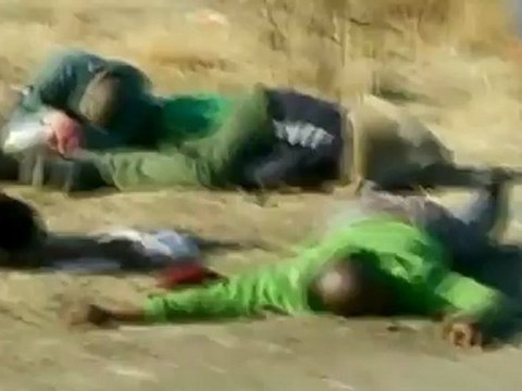 South African police fire on striking miners