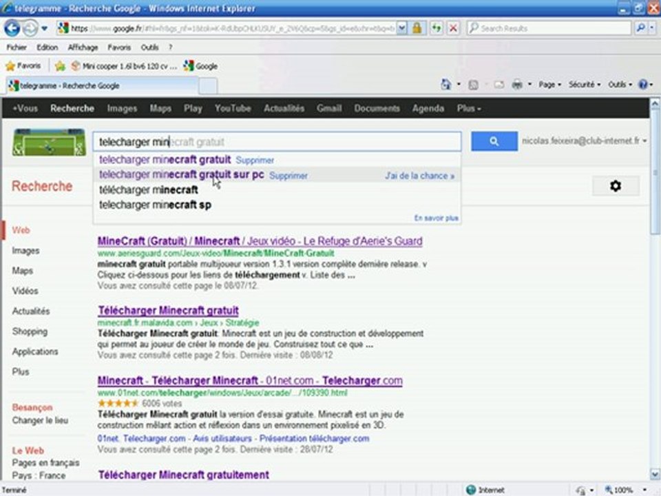 comment telegarger minecraft