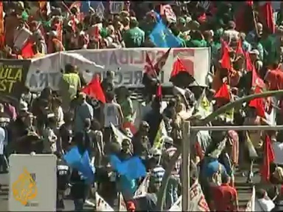 Spaniards protest against drastic auterity measures in Madrid