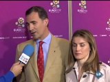 Los Príncipes de Asturias con la selección española en la Eurocopa