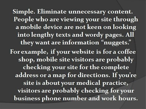 Optimizing Websites for On-the-Go Devices