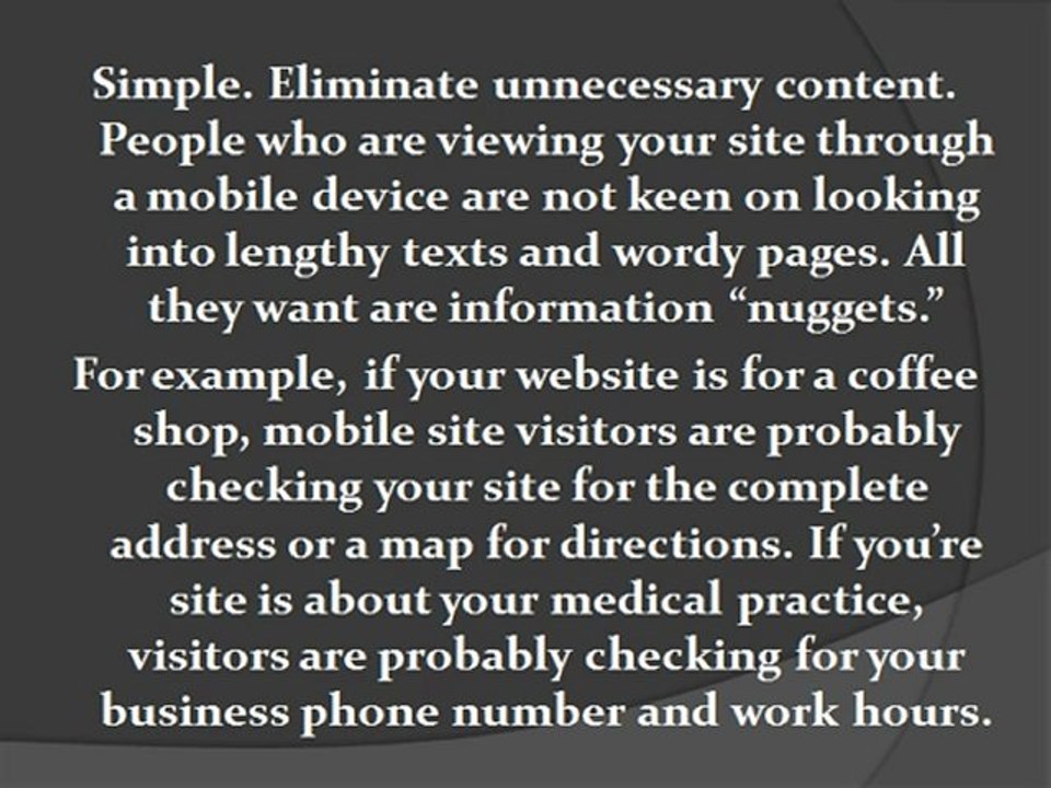 Optimizing Websites for On-the-Go Devices