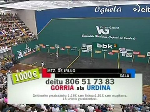 Pelota 2010 finala, Martinez de Irujo eta Xala