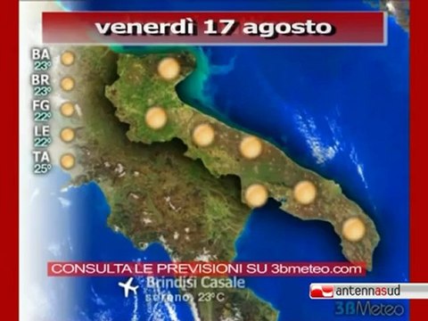 Previsioni del tempo, venerdì 17 agosto