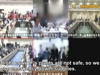 TEPCO's TV conference of evacuation from Fukushima Daiichi.